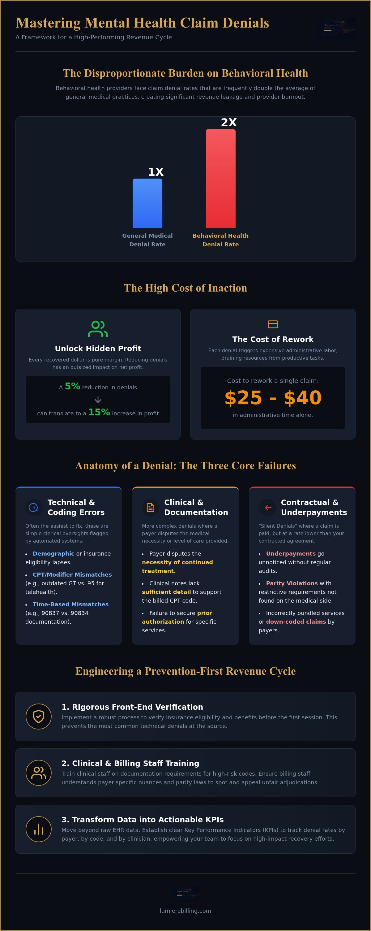 Mental Health Claim Denial Analysis: A 2026 Guide to Revenue Recovery infographic