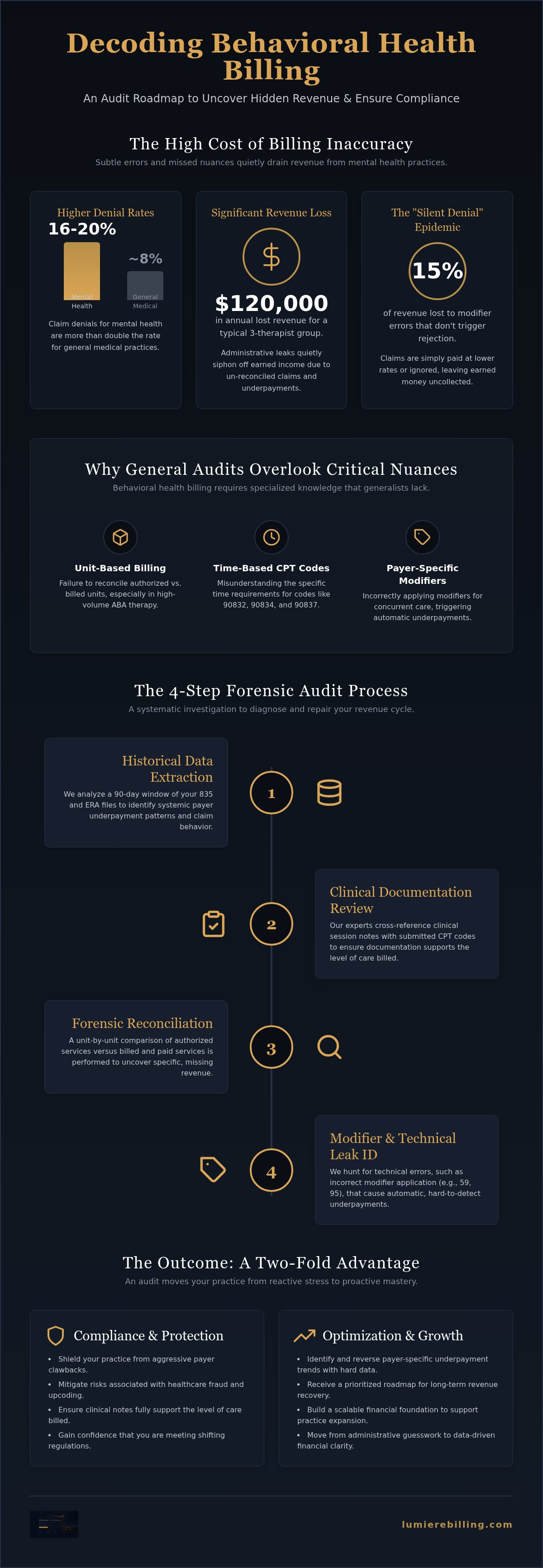 Behavioral Health Billing Audit: A 2026 Case Study in Revenue Recovery infographic