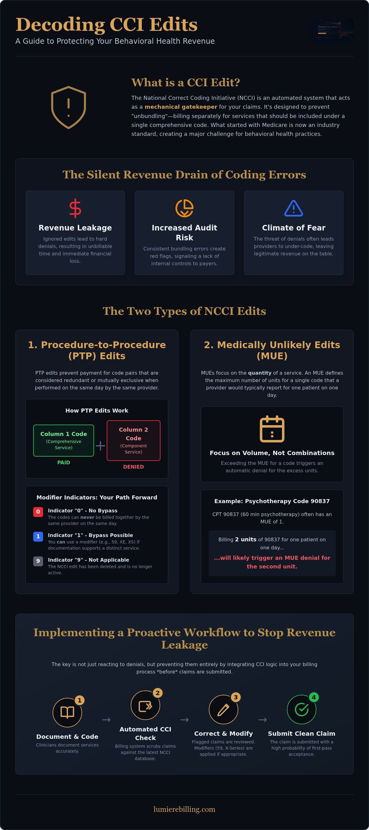 Understanding CCI Edits: A Behavioral Health Provider’s Guide to Preventing Denials infographic